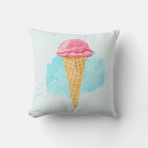 Almofada Cone De sorvete Com Um Splatter De Tinta Azul