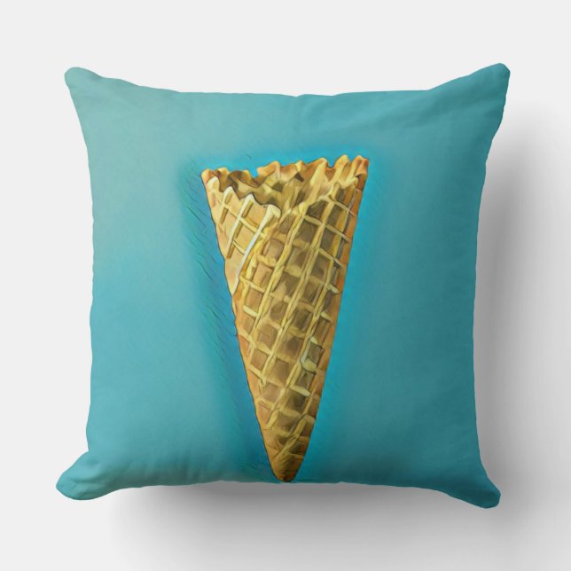Almofada Cone de waffle para amantes de sorvetes (Frente)