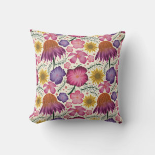 Almofada Coneflower Beige Floral Patterno