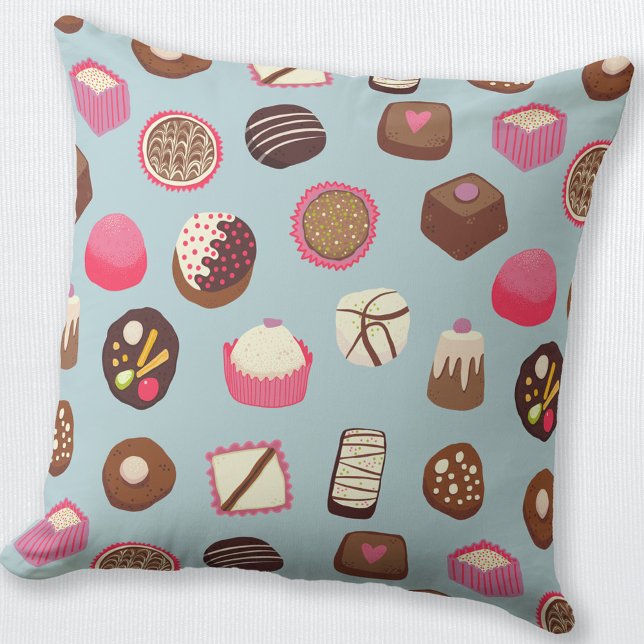 Almofada Confeitaria de chocolate doce (Chocolates and candies throw pillow)