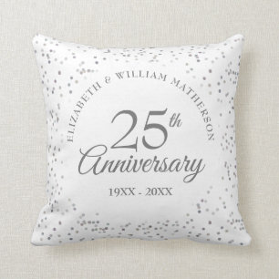 Almofada Confetes de Fotos para Bodas de Prata de 25 Anos