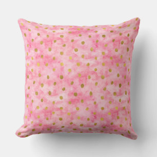 Almofada Confetti Dourado de Aquarela Rosa-Chic