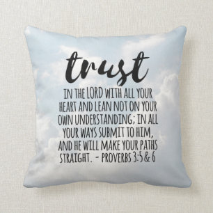 Almofada Confiança no Lorde Proverbs 3:5-6