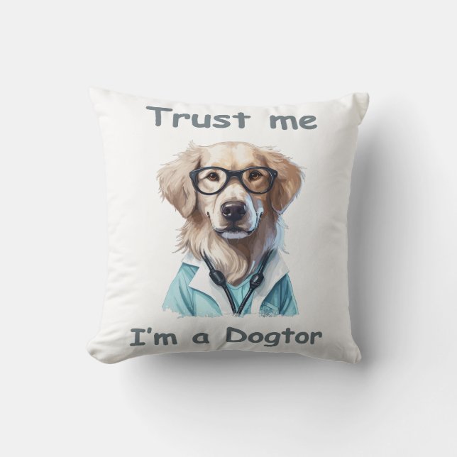 Almofada Confie em mim, sou um Dogtor (Frente)
