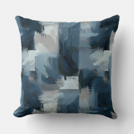 Almofada Conforto Contemporâneo: Abstrato em Cinza e Azul