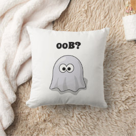Almofada Confused Ghost Says "Oob?" Funny Halloween Cartoon