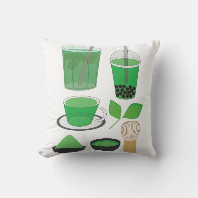 Almofada Conjunto de Bebidas Matcha (Frente)
