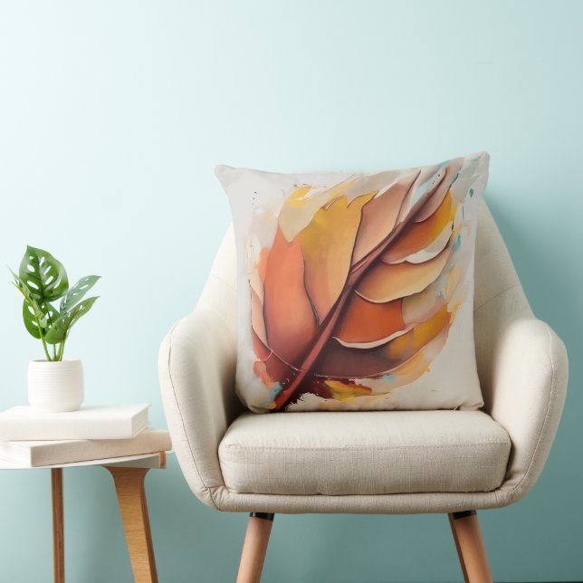 Almofada Conjunto de Pinturas de Folhas Modernas Abstratas, (Cadeira)