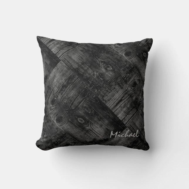 Almofada Conselhos antigos, madeira velha, madeira envelhec (Frente)