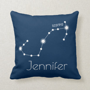 Almofada Constelação de Scorpio Zodiac Personalizada
