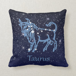 Almofada Constelação Taurus e Sinal Zodíaco com Estrelas