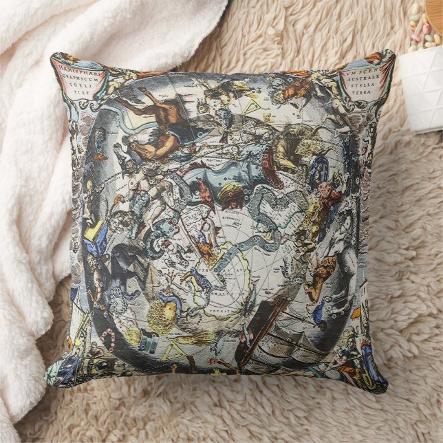 Almofada Constelações do Céu Mapa Celestial de Vintagem (Cobertor)