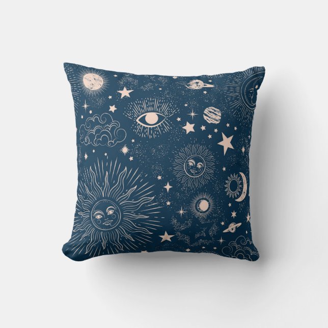 Almofada Constelações Galácticas: Design de Padrão Espacial (Frente)