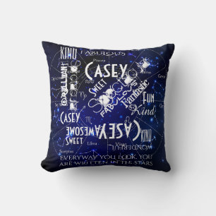 Almofada Constelações Zodiac Personalizam Nome e Palavras