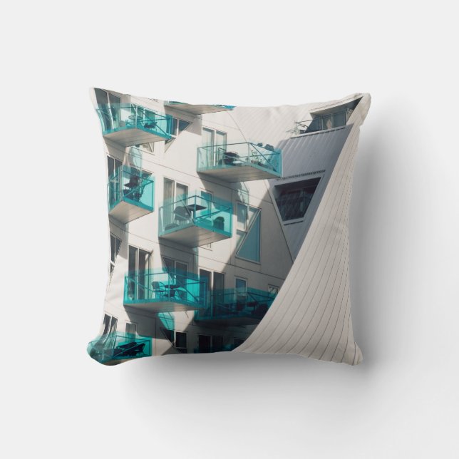 ALMOFADA CONSTRUÇÃO DE PINTOS AZUIS E BRANCOS (Frente)