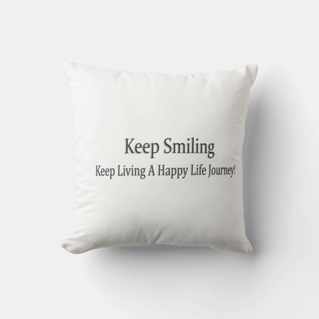 Almofada "Continue sorrindo" Design. Comprar Agora (Frente)