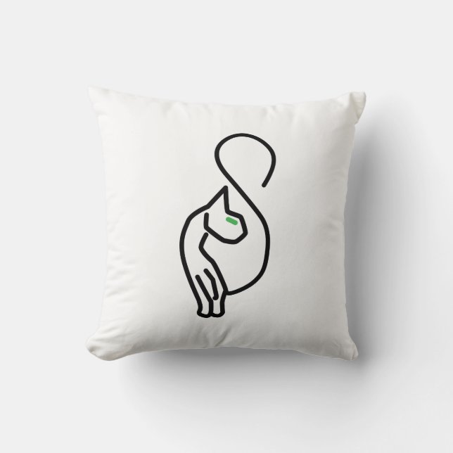 Almofada Contorno de Gato de na moda Kitty (Frente)