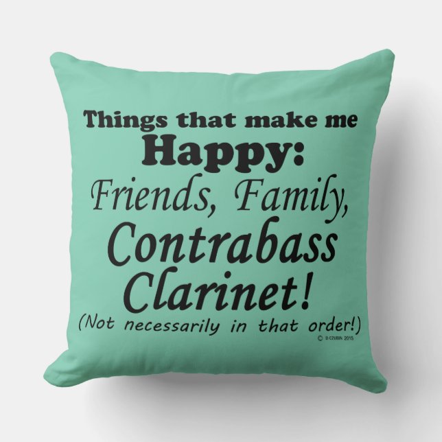 Almofada Contrabando Clarinet Me Torna Feliz (Frente)