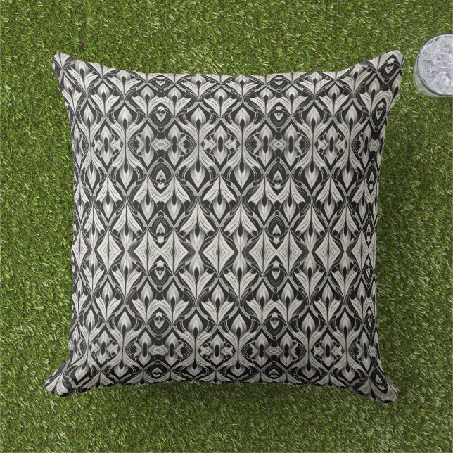 Almofada Contraste preto e branco (Grama)