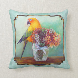 Almofada Conure e flores de Sun
