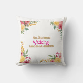 Almofada Convite de Churrasco de Noiva com Nome Duplo Flora