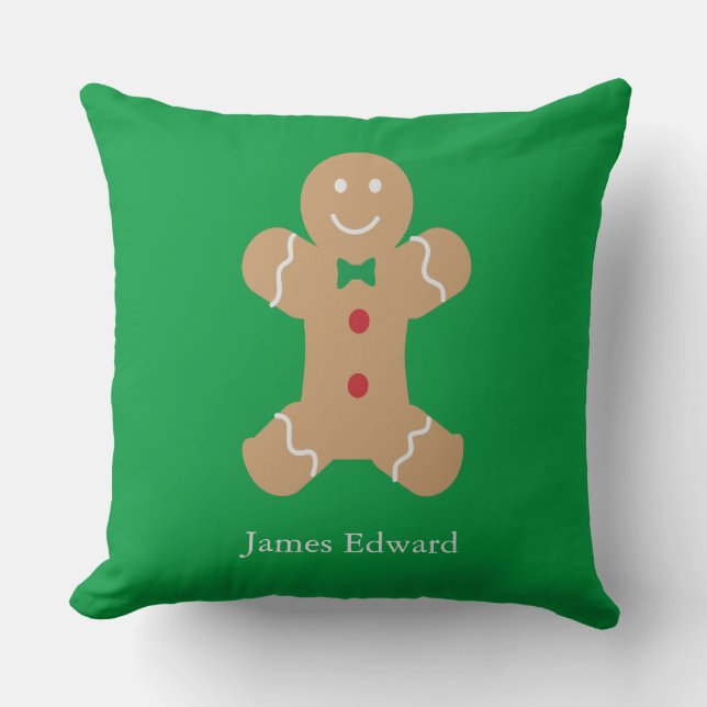 Almofada Cookie do Gingerpão com nome personalizado (Frente)