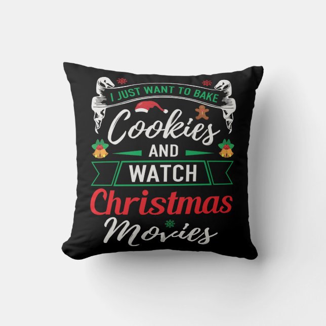 Almofada Cookies De assar E Filmes De Natal (Frente)