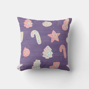Almofada Cookies de Natal Travesseiro decorativo Roxo