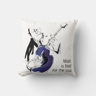 Almofada Cool Retro Man Playing Guitar - Jazz Music Art