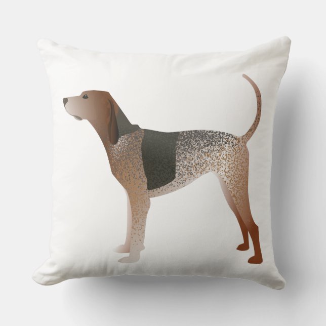 Almofada Coonhound Dog Silhouette, inglês americano (Frente)