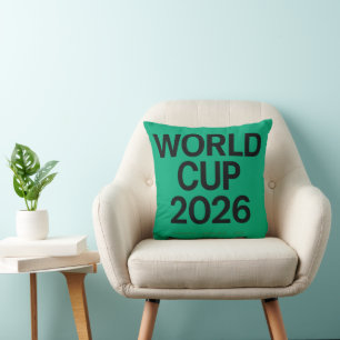 Almofada Copa do Mundo 2026 Um Jogo Três Nações Minimalista