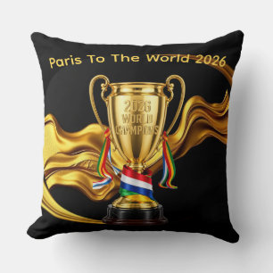 Almofada Copa Global 2026: Fluido Dourado Paris Para o mu
