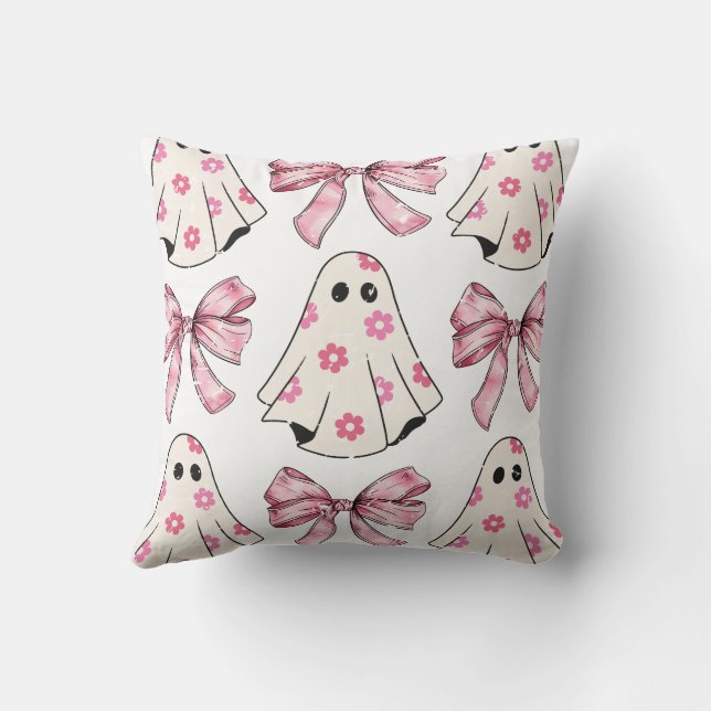 Almofada Coquette Ghost Pink Halloween Travesseiro Queda (Verso)