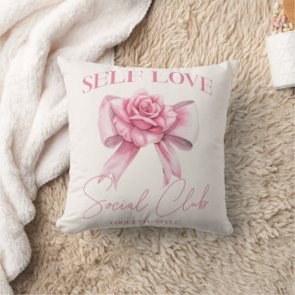 Almofada Coquette Pink Bow Decorative Pillow
