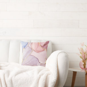 ALMOFADA COR AZUL ABSTRATO MARBLE DO TIPO LUXE PINK
