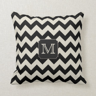 Almofada Cor customizável - monograma Chevron