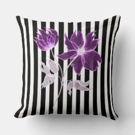 Almofada Cor da Água do Flor Xray Xray, em Preto e Branco