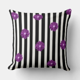 Almofada Cor da Água do Flor Xray Xray, em Preto e Branco