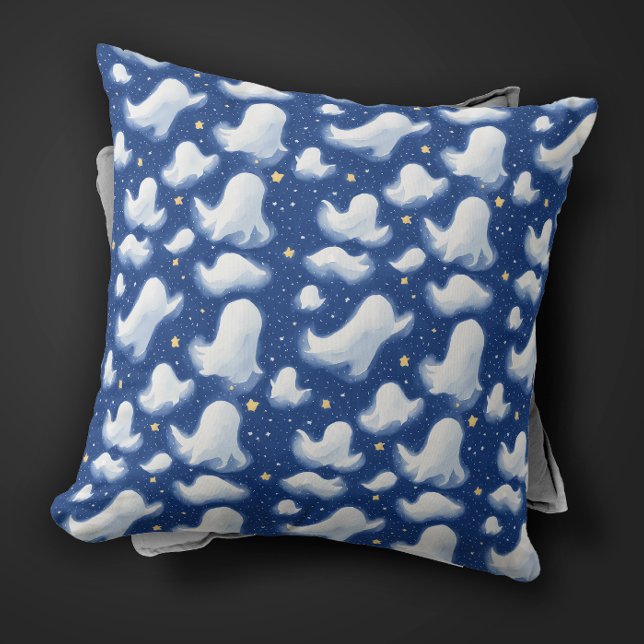 Almofada Cor da Água do Noite do Fantasma Azul-Fantasma-Cur (Criador carregado)