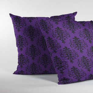 Almofada Cor damasco Roxo Preta Gótica