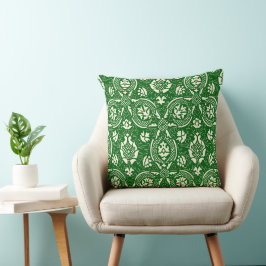 Almofada Cor damasco - Tecido elegante verde