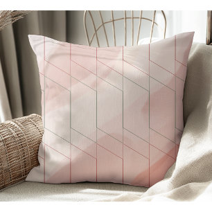 Almofada Cor de Água das Linhas Geométricas Modernas Mauve