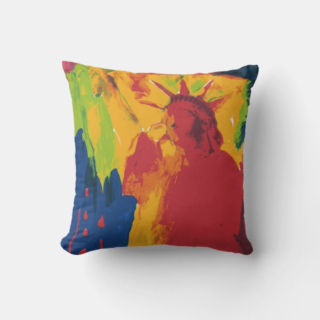 Almofada Cor de Água Moderna Senhora Liberdade (Frente)