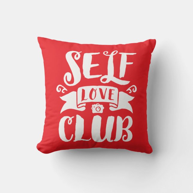 Almofada Cor de Fundo Personalizada do Self Love Club (Frente)