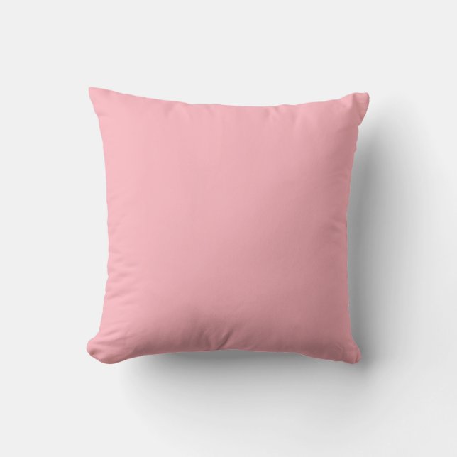 Almofada Cor de Rosa Claro Sólido Simples (Frente)