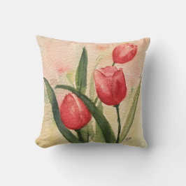 Almofada Cor-de-Rosa de Tulipa 16" x 16"