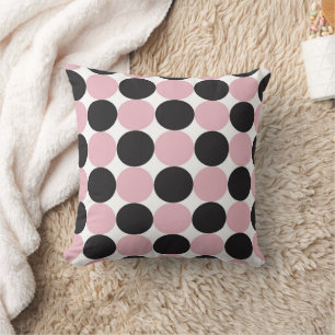 Almofada Cor-de-rosa e preto Bolinhas