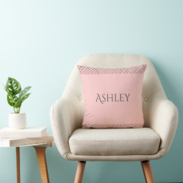 Almofada Cor-de-Rosa Pastel Personalizada | Nome &