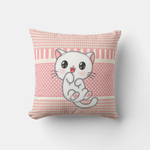 Almofada Cor-de-rosa-poeirento com formato de gatinho bonit