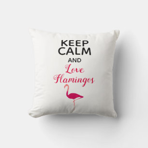 Almofada Cor-de-rosa-rosa-branca, Calma, Amor, Flamingos Gi